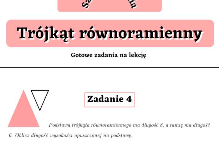 Trójkąt równoramienny - zadania maturalne. Szkoła średnia :-)