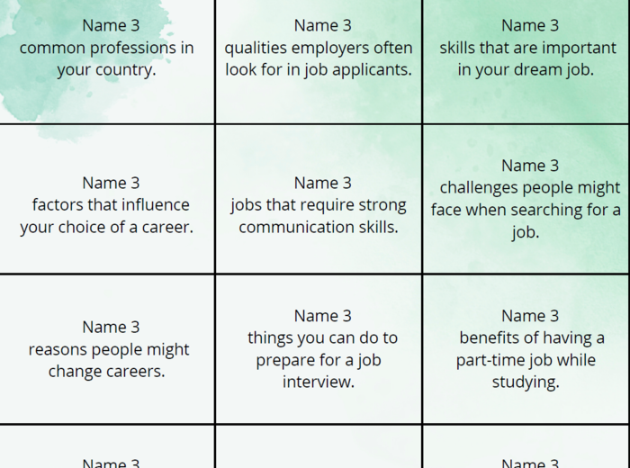 Name 3, Jobs-klasa 8 , liceum