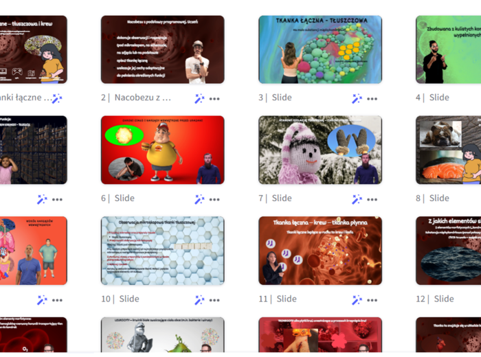 Prezentacja w genial.ly „Tkanki zwierzęce łączne – tkanka tłuszczowa i krew” - do edycji i pobrania – biologia klasa VI, dział I – temat 6