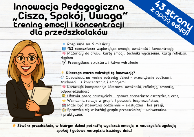 Innowacja Pedagogiczna „Cisza, Spokój, Uwaga” trening emocji i koncentracji dla przedszkolaków