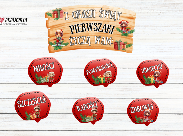 ŚWIĄTECZNE ŻYCZENIA - WERSJA PIERWSZAKI