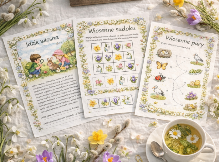 Marzec budzi świat. Karty pracy o zjawiskach wiosennych