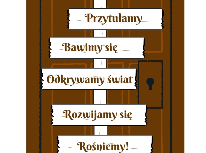 Dekoracja na drzwi przedszkolne - wersja na ciemne drzwi