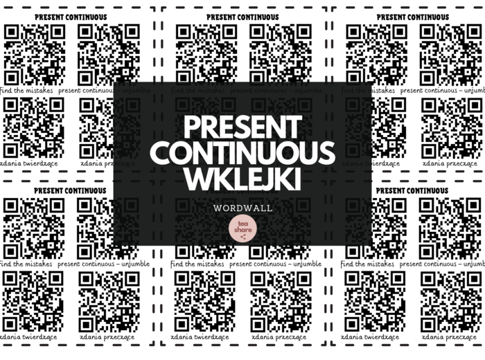 Present Continuous - wklejki WORDWALL