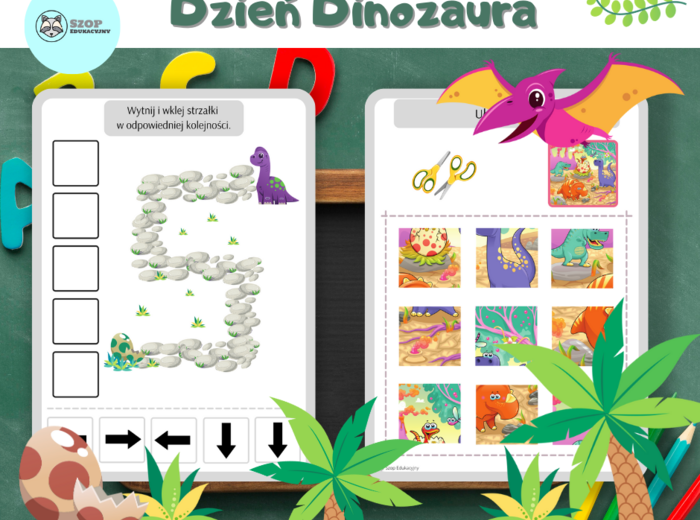 Dzień Dinozaura. Dinozaury. Zestaw zadań. Dyplom