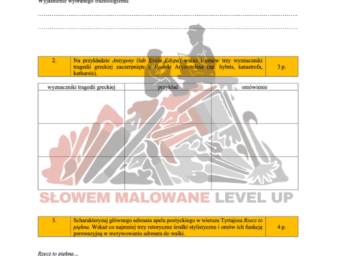 Starożytność - testy powtórzeniowe dla maturzystów z języka polskiego