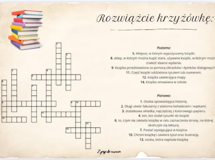 Dzień Książki - stacje zadaniowe "Wokół książki" proponowana dla klasy 6