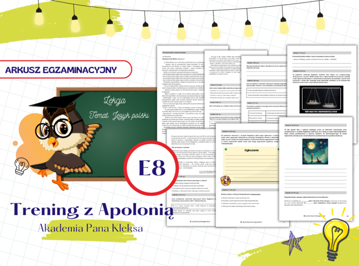 Akademia Pana Kleksa. Arkusz egzaminacyjny. Egzamin ósmoklasisty