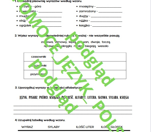 Dzień Języka Ojczystego - zadania dla kl. 4