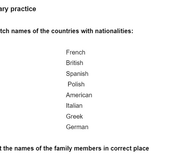 Me and my family Level 1