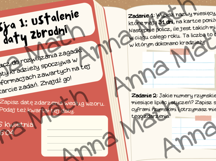 Gra Kalendarz, zegar.Matematyka. Tajemnica Zaginionego Kalendarza - kl.4