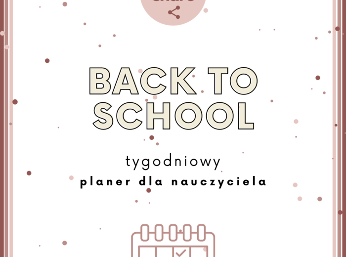 Back to school - tygodniowy planer (wkładka) dla nauczycieli