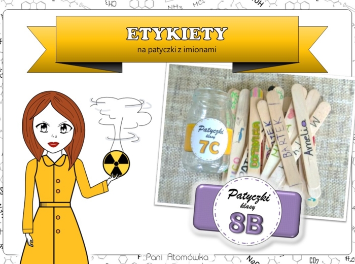 Etykiety na patyczki z imionami