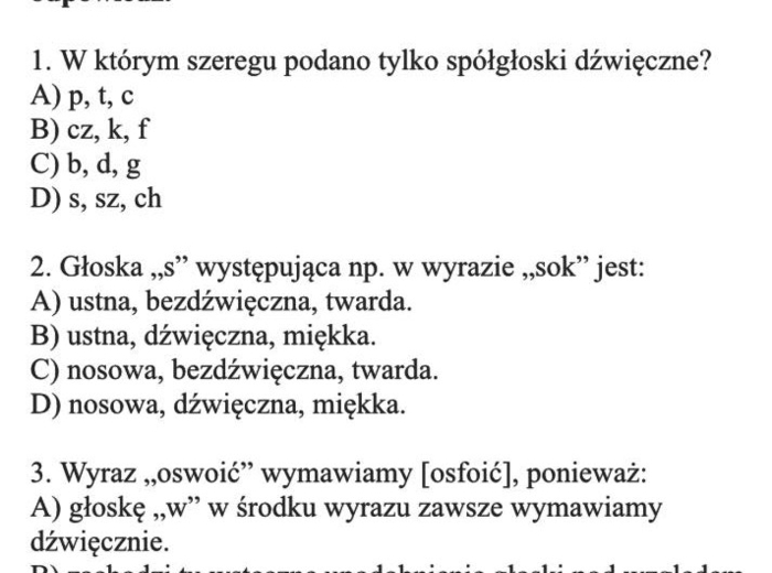Egzamin ósmoklasisty - Gramatyka