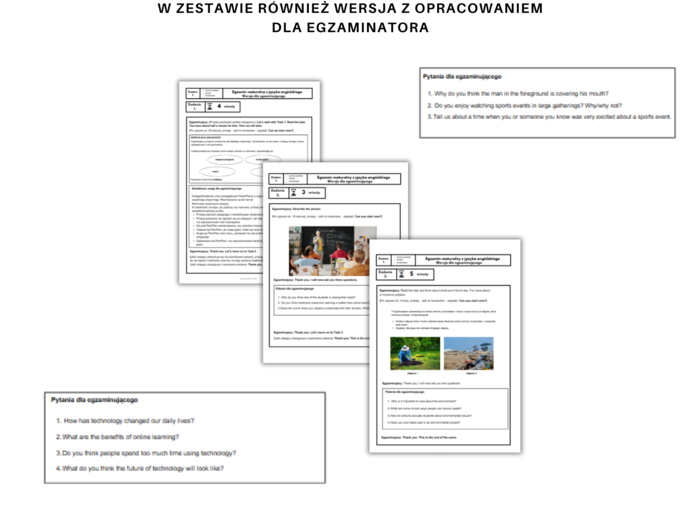 Matura Ustna Język Angielski Przykładowe zestawy egzaminacyjne 5 zestawów wersja dla zdającego i egzaminującego