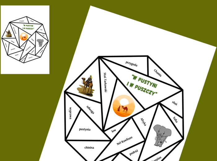W PUSTYNI I W PUSZCZY – układanka – puzzle – egzamin – powtórka