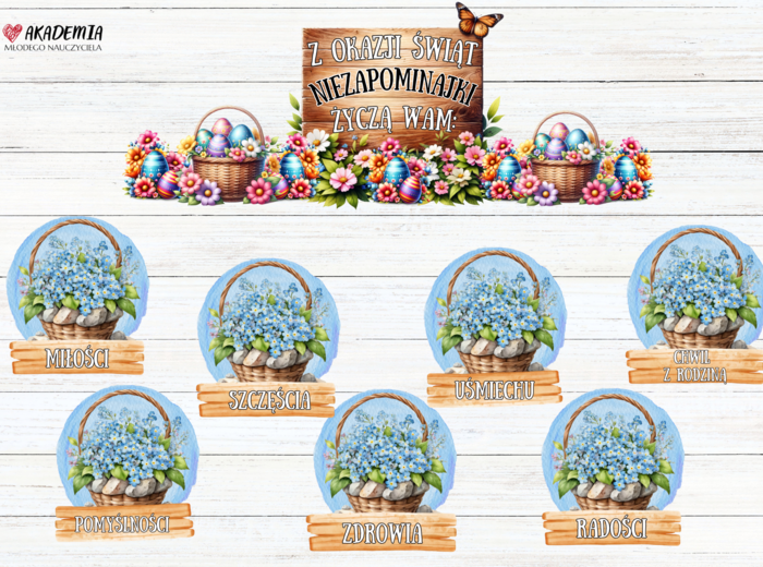 WIELKANOC ŻYCZENIA - NIEZAPOMINAJKI
