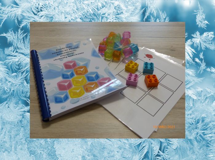 Sekwencje - kostki lodu (można wykorzystać kostki lodu, pompony, klocki lego, koraliki, plastelinę, farby)
