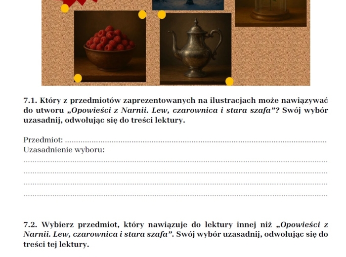 Arkusz egzaminacyjny "Opowieści z Narnii. Lew, czarownica"