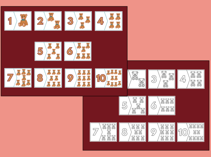 MISIOWE LICZENIE – Dzień Pluszowego Misia - puzzle – układanka- układanki – biblioteka – świetlica – przedszkole – 2 wersje