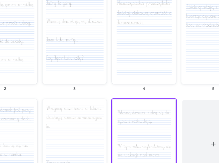 Przepisz zdania, po kropeczkach i samodzielnie - 10 stron