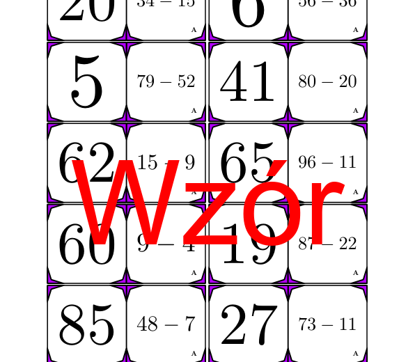 Domino - Odejmowanie do 100 | matematyka
