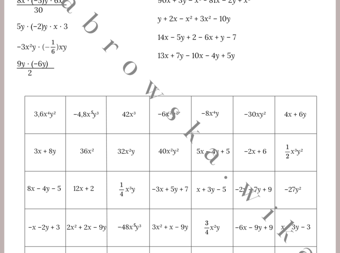 Wyrażenia algebraiczne – kodowanie