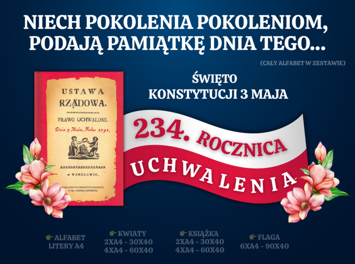 3 MAJA, ŚWIĘTO KONSTYTUCJI 3 MAJA, DEKORACJA XXL, UCHWALENIE KONSTYTUCJI