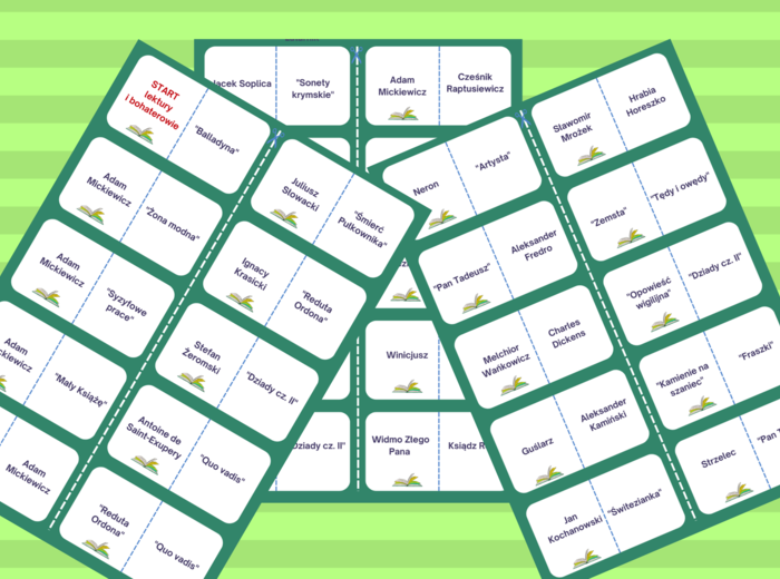 Domino - lektury obowiązkowe kl.7-8 - powtórzenie - egzamin