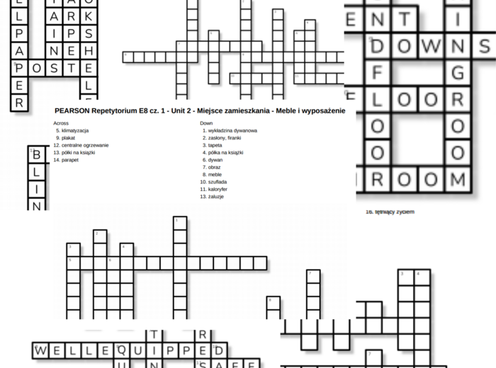 Repetytorium dla szkoły podstawowej cz. 1 (Pearson) – Unit 2 – krzyżówki