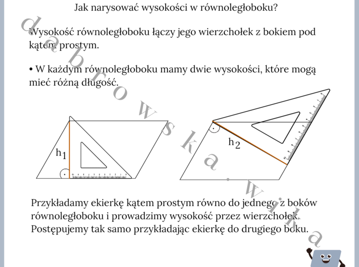 Wysokość równoległoboku - notatka