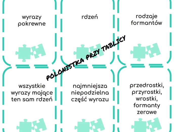 Gra typu memo: słowotwórstwo - pojęcia