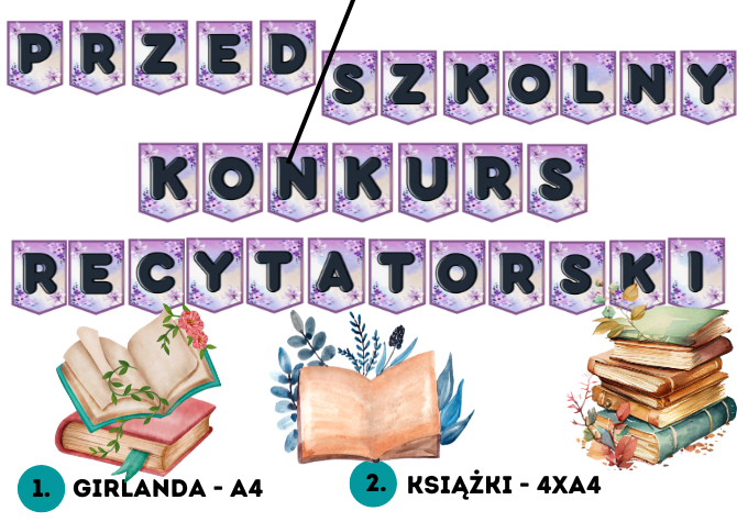 Konkurs Recytatorski – girlanda szkolny lub przedszkolny