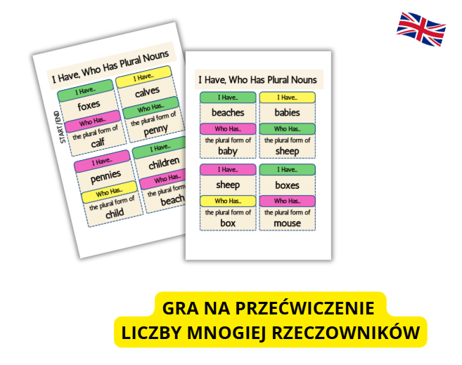 GRA JĘZYKOWA, PLURAL, LICZBA MNOGA, ANGIELSKI, GRY ANGIELSKIE