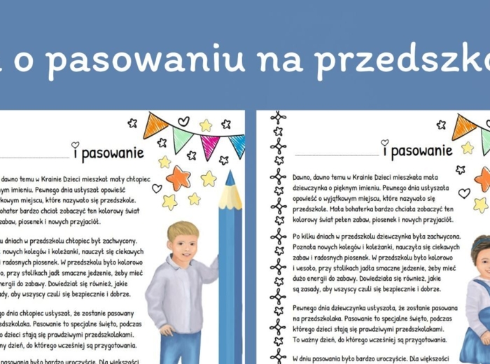 Bajka o pasowaniu na przedszkolaka.