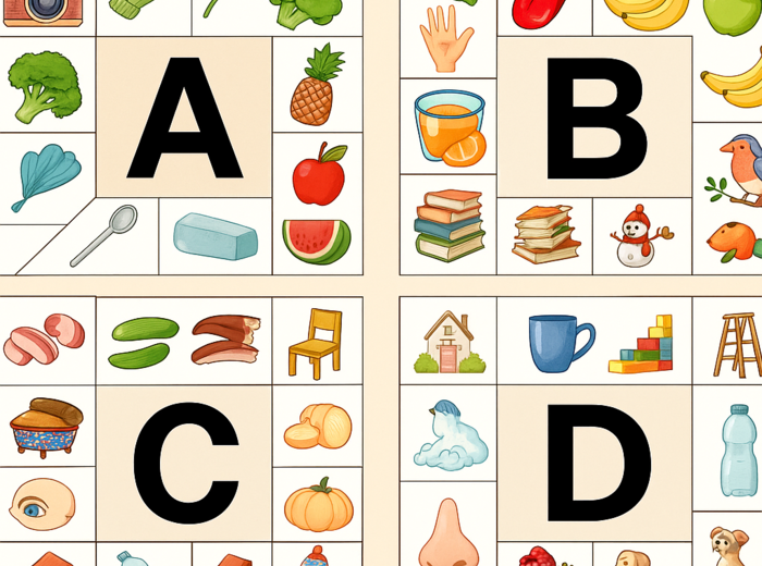 Alfabet Obrazkowy – Karty z Literami i Ilustracjami (A–Z)