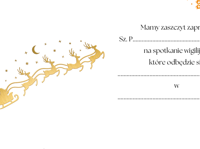 Zaproszenie - Wigilia klasowa, Boże Narodzenie, jasełka, 2 wersje