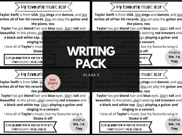 Writing Pack - wklejki dla klas 5