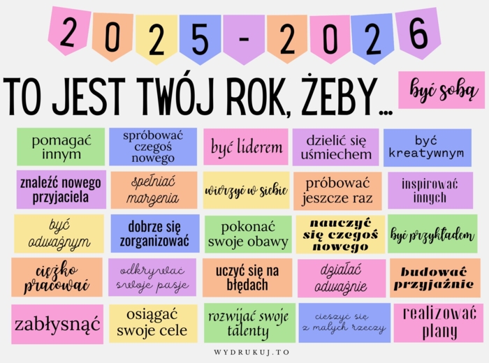 "To jest Twój rok, żeby..." - motywacyjna gazetka na szkolny korytarz (2025-2026)