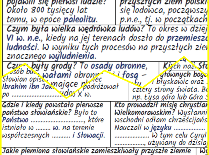 Ziemie polskie w okresie przedpiastowskim – notatki i karta pracy MATERIAŁ ZA DARMO