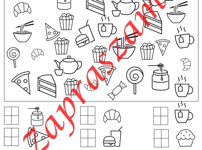 Znajdź i policz przedmioty. / jedzenie