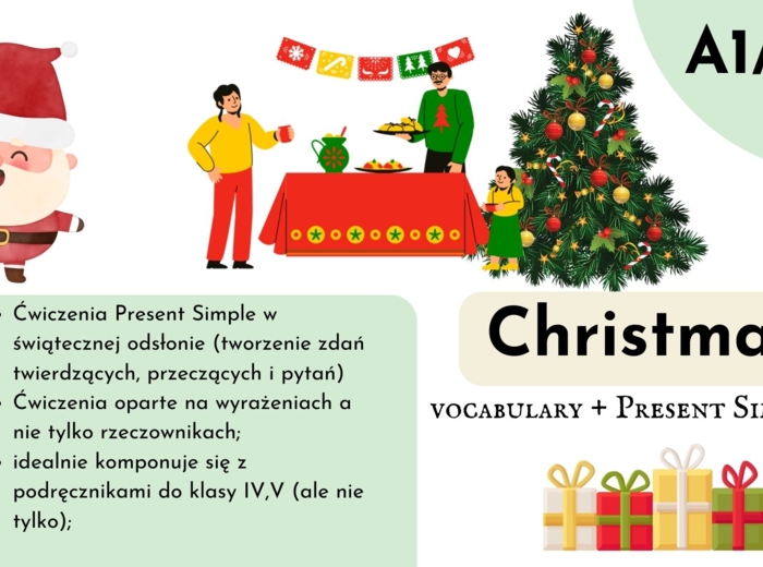 Christmas A1, A2- lekcja świąteczna + Present Simple, Brainy 4, Brainy 5, Together 4, Together 5, English Class A1