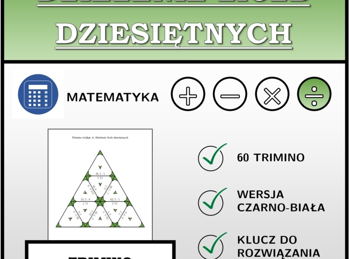 Trimino - Dzielenie liczb dziesiętnych | matematyka