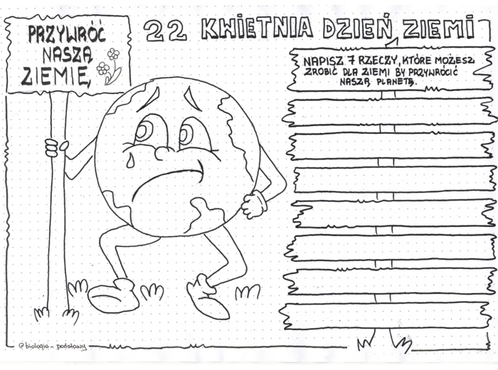 Dzień Ziemi - 22 kwietnia - Karta Pracy