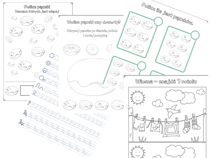 Tłusty czwartek - karty pracy dla dzieci.