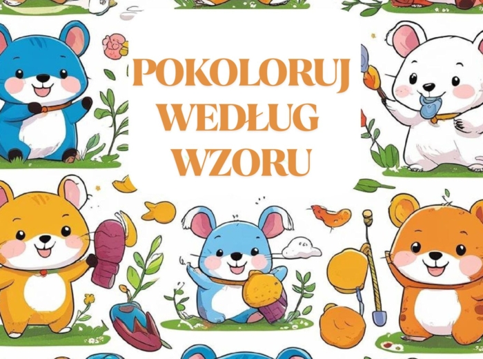 KOLOROWANKI " POKOLORUJ WEDŁUG WZORU"