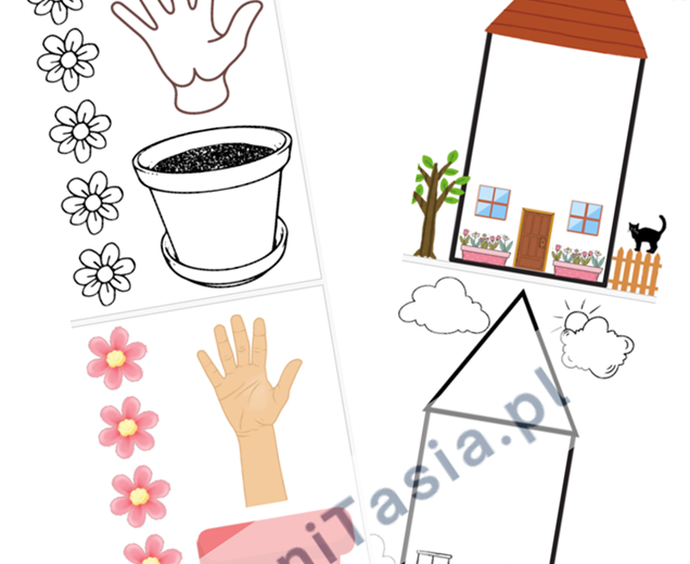 Laurki na Dzień Rodziny, Dzień Mamy, Dzień Taty - wersja kolorowa i do pokolorowania + instrukcja