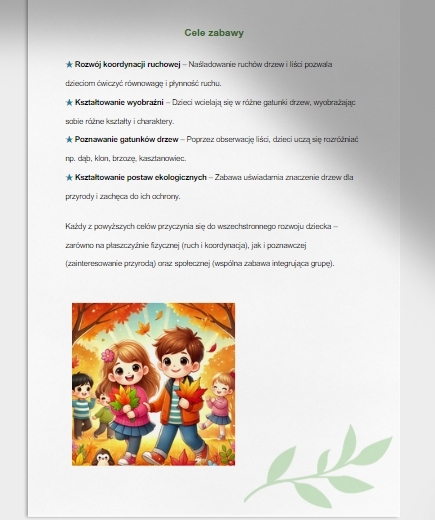 Zabawa "Drzewo i liście". Rozpoznaję gatunki drzew i krzewów.