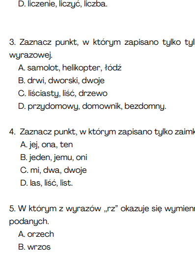Egzamin ósmoklasisty - argumentacja 2, kartkówka, ortografia, części mowy
