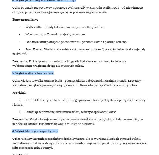 Opracowanie Konrad Wallenrod